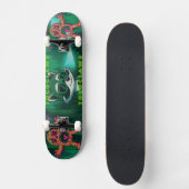 Psychedelischer Waschbär & Grafik mit Monster Skateboard (Vorderseite)