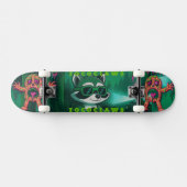 Psychedelischer Waschbär & Grafik mit Monster Skateboard (Horizontal)