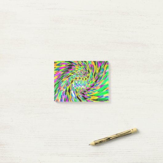 Psychedelischer Wirbelsturm Post-it Klebezettel (Auf Schreibtisch)