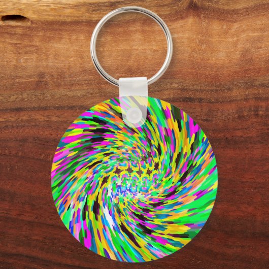 Psychedelischer Wirbelsturm Schlüsselanhänger (Vorderseite)