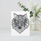 Psychedelischer Wolf-Farbpostkartengeschenk Postkarte (Stehend Vorderseite)