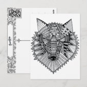 Psychedelischer Wolf-Farbpostkartengeschenk Postkarte (Vorne/Hinten)