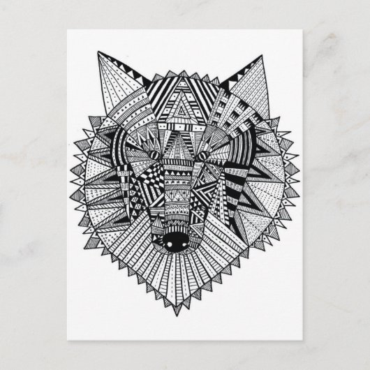 Psychedelischer Wolf-Farbpostkartengeschenk Postkarte (Vorderseite)