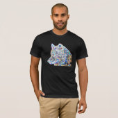 Psychedelischer Wolfschwarz-T - Shirt (Vorne ganz)