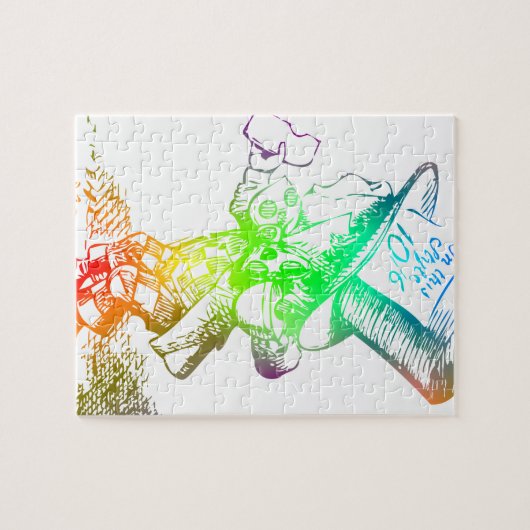 Psychedelischer wütender Hutmacher Trippy Alice Puzzle (Horizontal)