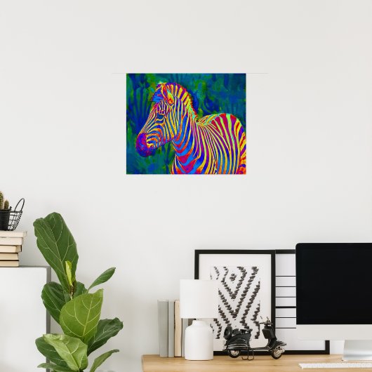 psychedelischer Zebra Poster (Heimbüro)