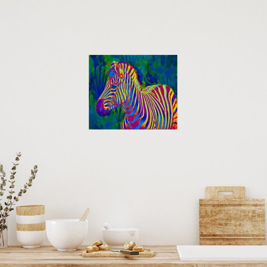 psychedelischer Zebra Poster (Küche)