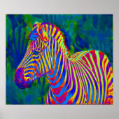 psychedelischer Zebra Poster (Vorne)