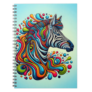 Psychedelischer Zebrafluss – Retro-Farb-Safari-Kun Notizblock
