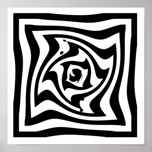 Psychedelischer zeichn mit optischer Täuschung Poster (Vorne)
