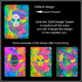 [Psychedelischer Zuckerschädel] Regenbogen-Krawatt Spielkarten