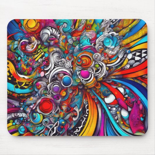 Psychedelisches Abstract Design Mousepad (Vorne)