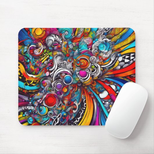 Psychedelisches abstraktes Design Mousepad (Mit Mouse)