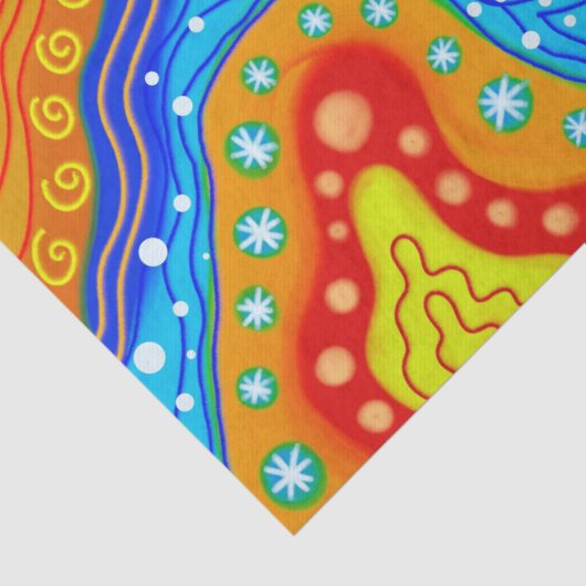 psychedelisches abstraktes Gewebepapier Seidenpapier (Ausschnitt)