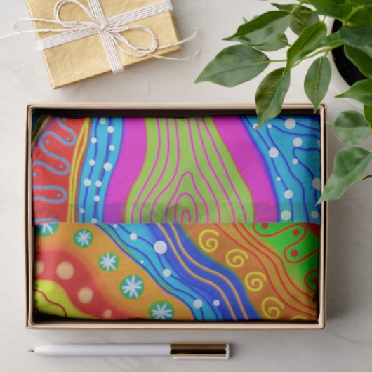 psychedelisches abstraktes Gewebepapier Seidenpapier (Geschenk)