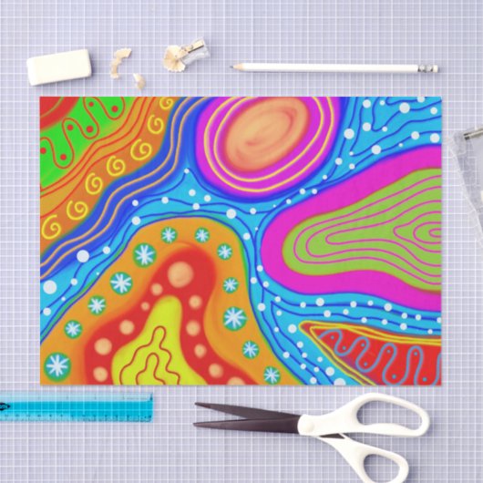 psychedelisches abstraktes Gewebepapier Seidenpapier (Handwerk)