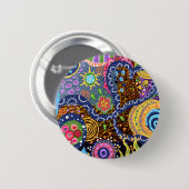 Psychedelisches abstraktes Muster Button (Vorne & Hinten)