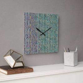 Psychedelisches abstraktes Wellenmuster-Design 130 Quadratische Wanduhr