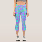 Psychedelisches afrikanisches Patchwork: Green Lil Capri Leggings (Vorderseite)
