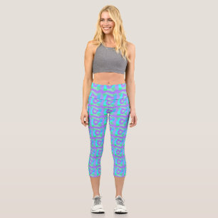 Psychedelisches afrikanisches Patchwork: Green Lil Capri Leggings