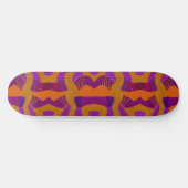 Psychedelisches afrikanisches Patchwork: Lila Oran Skateboard (Horizontal)
