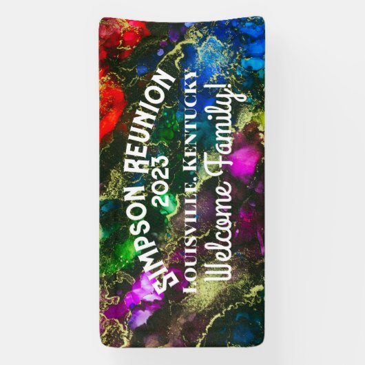 Psychedelisches Alkoholtink Abstrakte Malerei Banner (Vertikal)