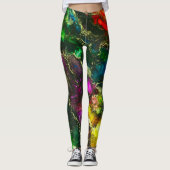Psychedelisches Alkoholtink Abstrakte Malerei Leggings (Vorderseite)