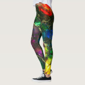 Psychedelisches Alkoholtink Abstrakte Malerei Leggings (Links)