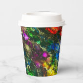 Psychedelisches Alkoholtink Abstrakte Malerei Pappbecher (Rückseite)