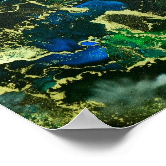 Psychedelisches Alkoholtink Abstrakte Malerei Poster (Ecke)