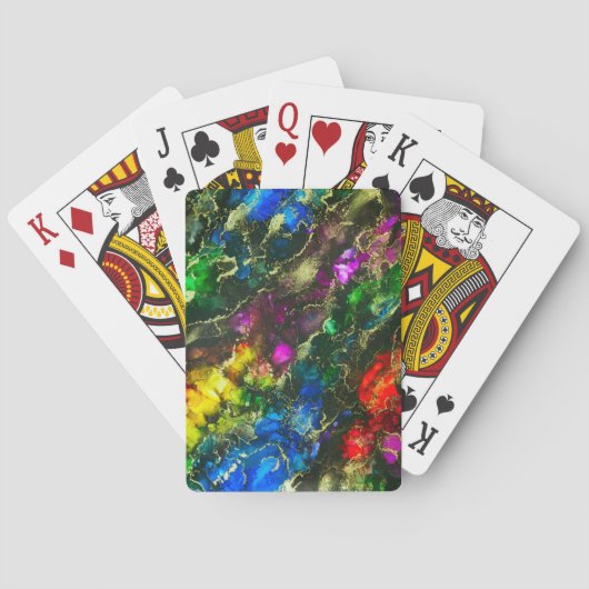Psychedelisches Alkoholtink Abstrakte Malerei Spielkarten (Rückseite)