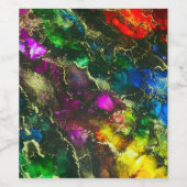 Psychedelisches Alkoholtink Abstrakte Malerei Weinetikett (Einzelnes Label)