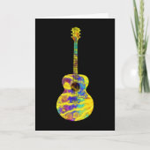 Psychedelisches Art Acoustic Guitar Musical Instru Karte (Vorderseite)