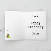 Psychedelisches Art Acoustic Guitar Musical Instru Karte (Innenseite)