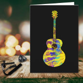 Psychedelisches Art Acoustic Guitar Musical Instru Karte