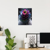 Psychedelisches aufblühendes Design-Wandposter Poster (Heimbüro)
