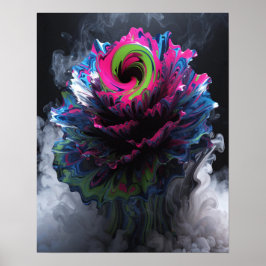 Psychedelisches aufblühendes Design-Wandposter Poster