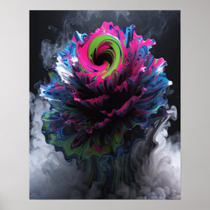 Psychedelisches aufblühendes Design-Wandposter Poster