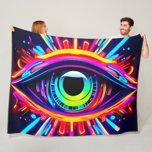 Psychedelisches Auge des Universums Art Fleecedecke (Beispiel)