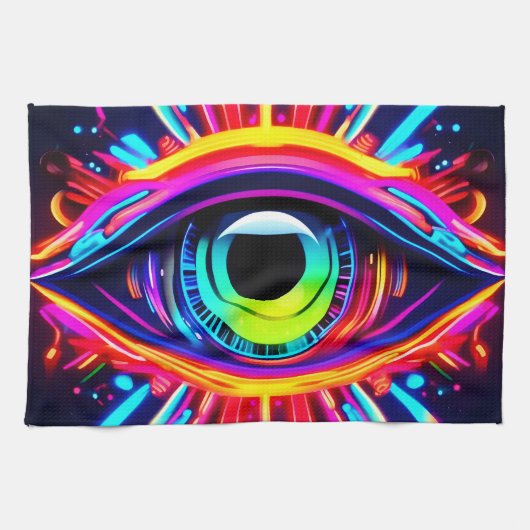 Psychedelisches Auge des Universums Art Geschirrtuch (Horizontal)