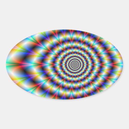 Psychedelisches Auge Ovaler Aufkleber (Vorderseite)