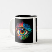Psychedelisches Auge Zwei-Tonen-Tasse, 11 oz Zweifarbige Tasse (Vorderseite Links)