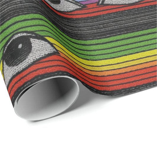 Psychedelisches Augenmuster Geschenkpapier (Rolleneckpunkt)
