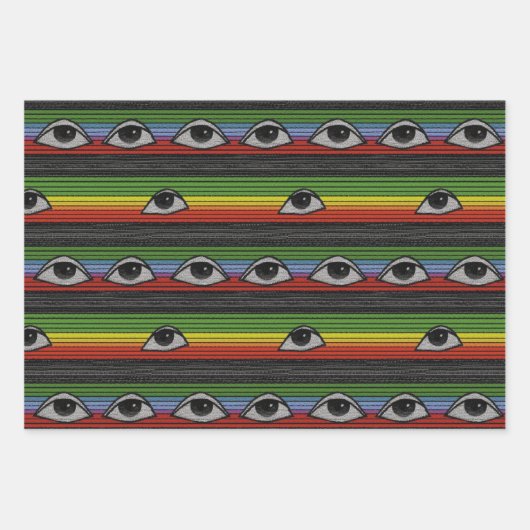 Psychedelisches Augenmuster Geschenkpapier Set (Vorderseite)