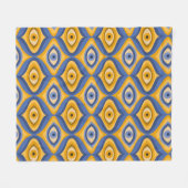 Psychedelisches Augenmuster Indigo Fleecedecke (Vorderseite (Horizontal))
