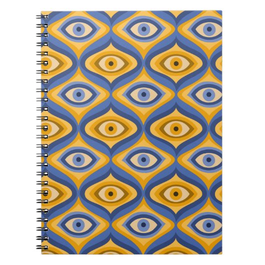 Psychedelisches Augenmuster Indigo Notizblock (Vorderseite)