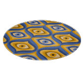 Psychedelisches Augenmuster Indigo Schneidebrett (Ecke)