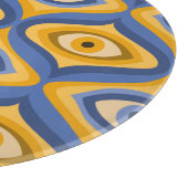 Psychedelisches Augenmuster Indigo Schneidebrett (Ecke)