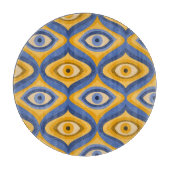 Psychedelisches Augenmuster Indigo Schneidebrett (Vorderseite)