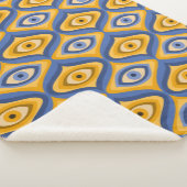 Psychedelisches Augenmuster Indigo Sherpadecke (3/4)